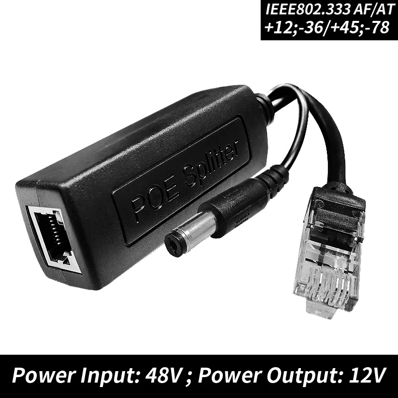 Bajo costo Divisor de salida POE de 48V, 12V, impermeable, adecuado para no cámara IP POE y Kits de Cable de conector POE AP inalámbrico de 10/100mbps dV5lGE1EL