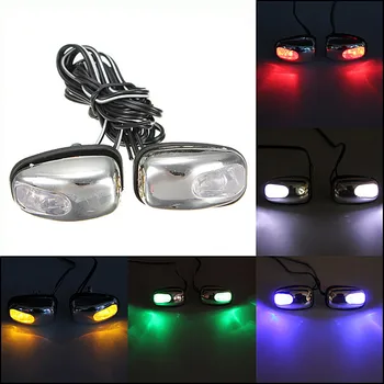 

2015 New 2x Chrome Blue LED Light Lamp Windshield Jet Spray Nozzle Wiper Washer Eyes