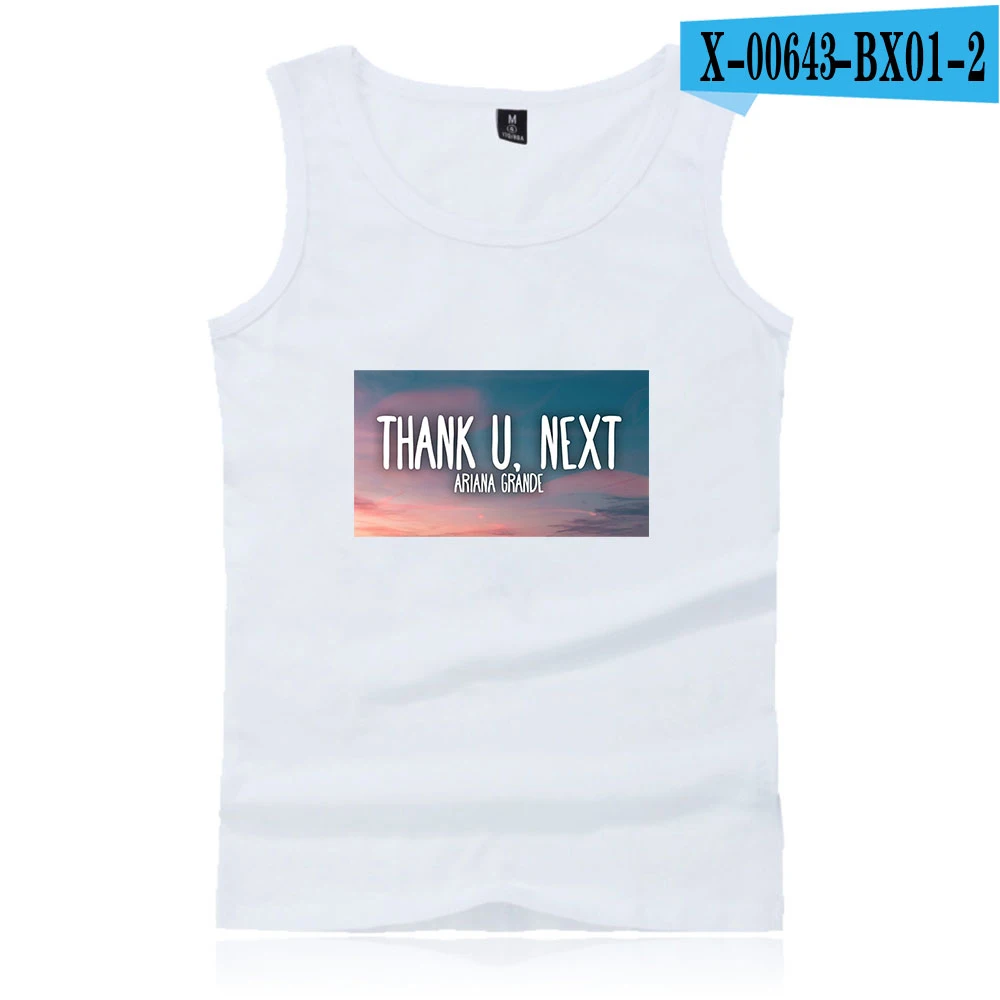 White Ariana grande thank you next, Новые Топы на бретелях, популярный классный Повседневный модный топ без рукавов для мужчин/женщин, одежда больших размеров - Цвет: White