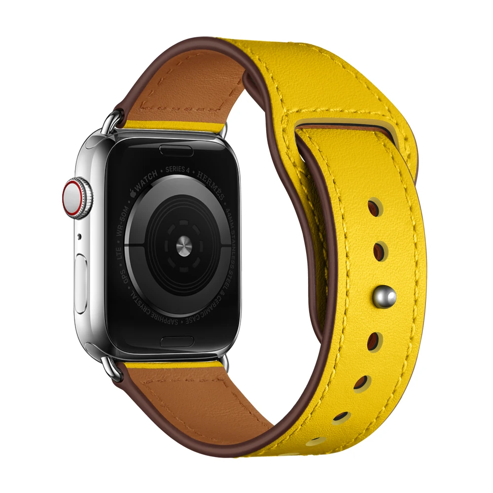 Армейский зеленый ремешок для часов Ремешок для Apple watch 42 мм 44 мм, VIOTOO спортивный подлинный кожаный браслет для часов Ремешок 5 4 44 мм ремешок