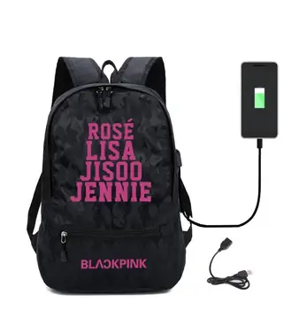 

New blackpink backpack for students USB backpack canvas travel bag for fans daily bag for men and women backpack computer bag