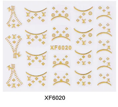 DIY 3D золотые наклейки Дизайн ногтей Декорации для ногтей наклейки украшения DIY Искусство золотые полосы цветок маникюр - Цвет: 6020