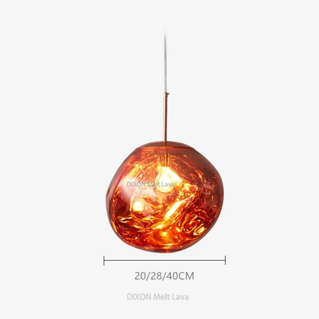Скандинавский светодиодный стеклянный люстра DIXON Melt Lava Ball Люстра светильник ing подвесные лампы для спальни кухни висячий светильник кухонный светодиодный светильник - Цвет абажура: Red