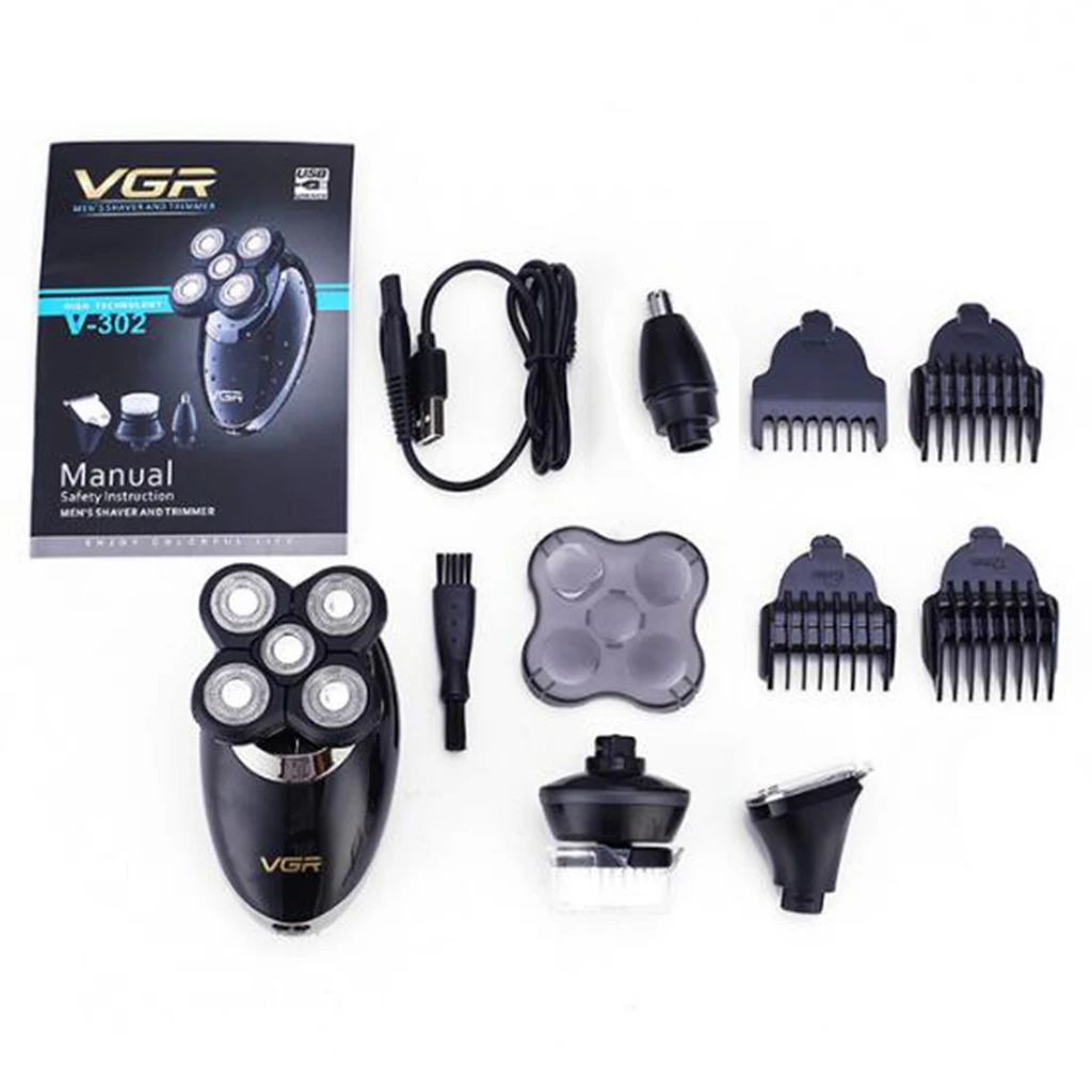 Beard Trimmer, Electric, Cordless, One Pass Beard and Stubble Trimmer Washable