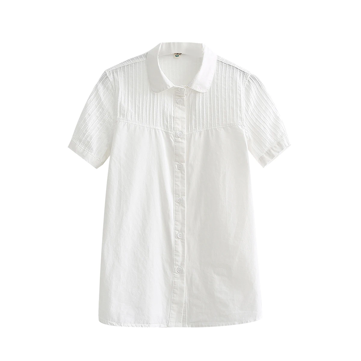 cotton white shirts for women 2020 summer new turn-down short-sleeved slim office lady all match work shirts outwear coat tops