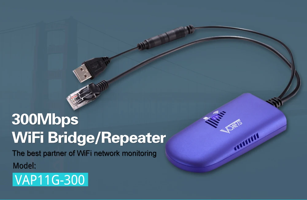 VONETS WiFi to Ethernet Adapter WiFi Bridge Wireless Repeater Hospot Signal Extender RJ45 AP for Network Printer VAP11G-300
