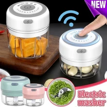 Kitchen Gadgets 100/250ml Electric Garlic Masher Garlic Press Vegetable Chili Meat Garlic Chopper Press USB Masher Machine
