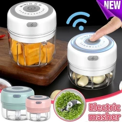 Kitchen Gadgets 100/250ml Electric Garlic Masher Garlic Press Vegetable Chili Meat Garlic Chopper Press USB Masher Machine