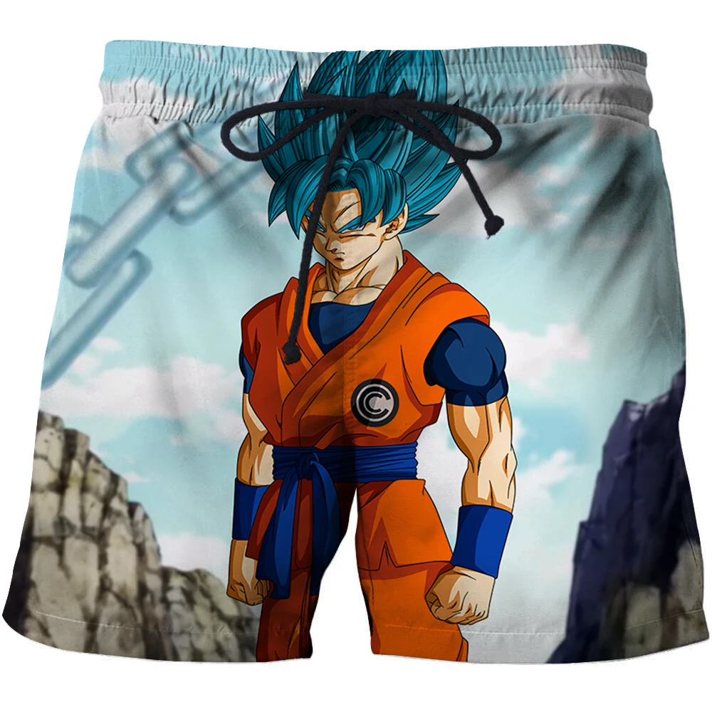 2020 de verano de los hombres pantalones cortos de playa, pantalones cortos de surf Bermudas pantalones estampado de dragón de los hombres cortos de natación Anime pantalones cortos hombres