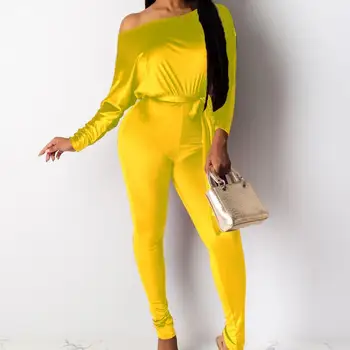 

Plus Size Velour Bodycon Sexy Jumpsuit Women Skew Neck Backless Party Bodysuit High Waist Full Sleeve Fitness Romper