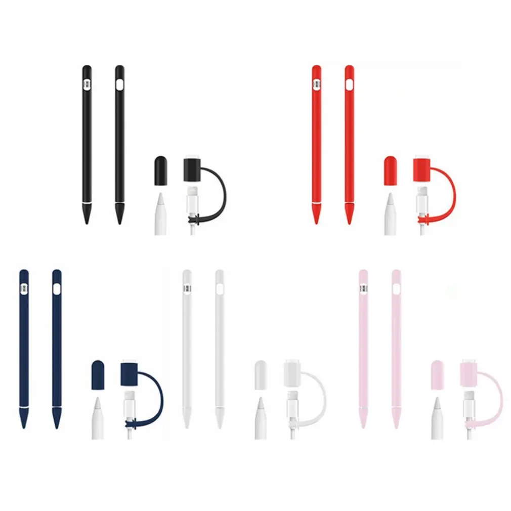 Colorful Soft Silicone Compatible For Apple Pencil Case Compatible For iPad Tablet Touch Pen Stylus Protective Sleeve Cover