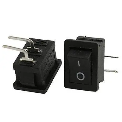 

10 Pcs x Right Angle ON/OFF SPST 2 Pin Snap In Rocker Switch 6A/250V 10A/125V AC