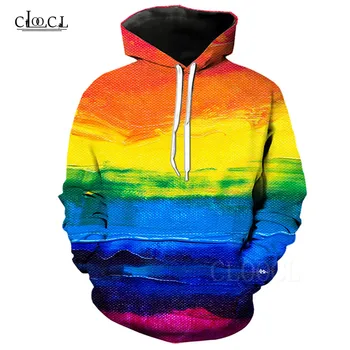 

Casual Fashion Plus Size Hoodie Women Men Rainbow Oil Painting Pattern 3D Printed Hoody Sweatshirts Harajuku Street Hoodies Tops