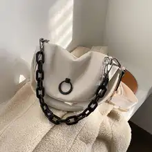Женские сумки через плечо, Дизайнерские Сумки из искусственной кожи, сумки на плечо для женщин, повседневные женские сумки на цепочке, черные женские сумки в стиле ретро