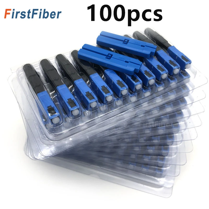 Connecteur rapide de fibre optique 100Pcs SC/adaptateur de connexion de connecteur rapide rapide de fibre optique intégrée prise droite