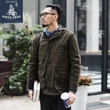 SauceZhan, куртка с масляным воском, ветровка, Мужской плащ, Мужской плащ, мужская куртка с масляным воском, ветровка, мужская длинная куртка, мужское зимнее пальто