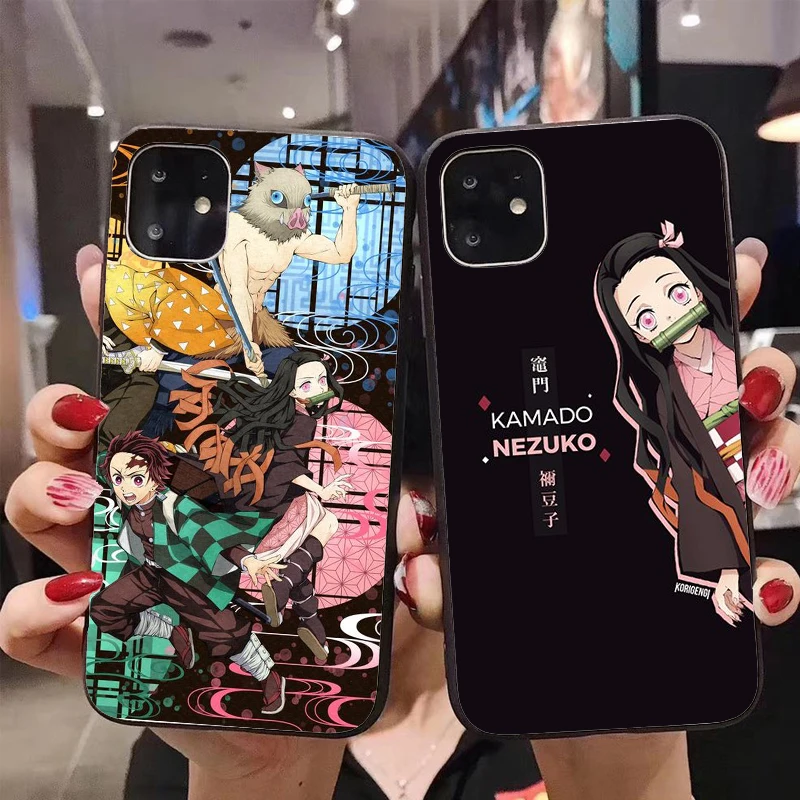 Kamado Nezuko Kimetsu no Yaiba Demon Slayer silicone TPU shell back cover phone case For iphone12 11Pro XR X XS MAX 6 6S 7 8 Plu | Мобильные