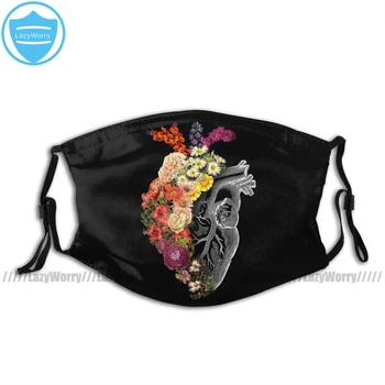 

Rose Mouth Face Mask Flower Heart Spring Facial Mask Fashion Beautiful with Filters Adult Mask