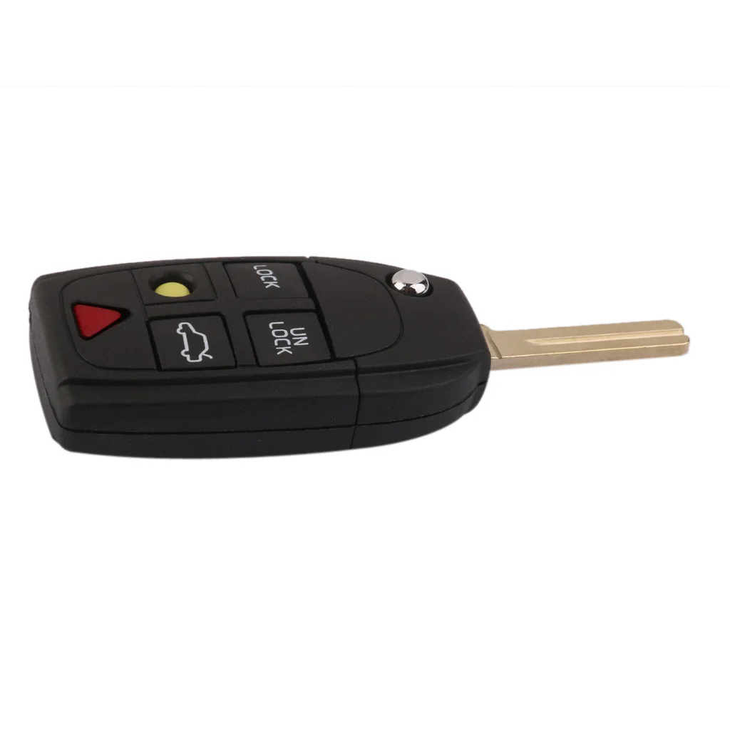Replacement 5 Button Remote Flip Key Shell Case FOR VOLVO S60 S80 XC90 Car Car Accessories