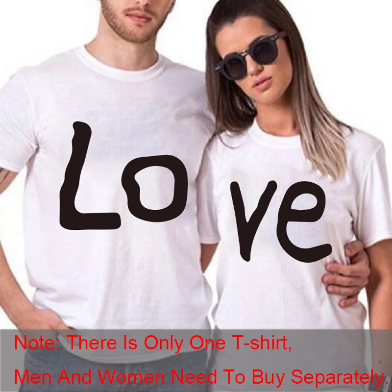 Couple T-shirt Summer Couple LOVE Printed Clothes Couple Tshirt Christmas Casual Cotton Short Sleeve Tees Brand Loose Couple Top 6
