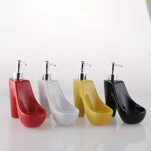 

High Heels Sponge Hold Soap Liquid Lotion Dispenser Bottled Ceramic Hand Sanitizer Shower Gel Bottle Soap Dish For Kitchen