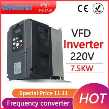 

7.5kw 220v single phase input 220v 3 phase output AC Frequency Inverter & Converter ac drives /frequency converter
