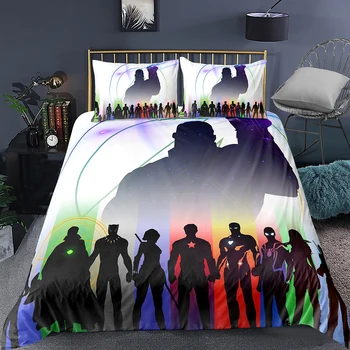 

Duvet Cover 3D Avengers Captain America Iron Man Hulk Fighter Superhero Bedding Sets King Queen full Twin Size 2/3pcs PillowCase