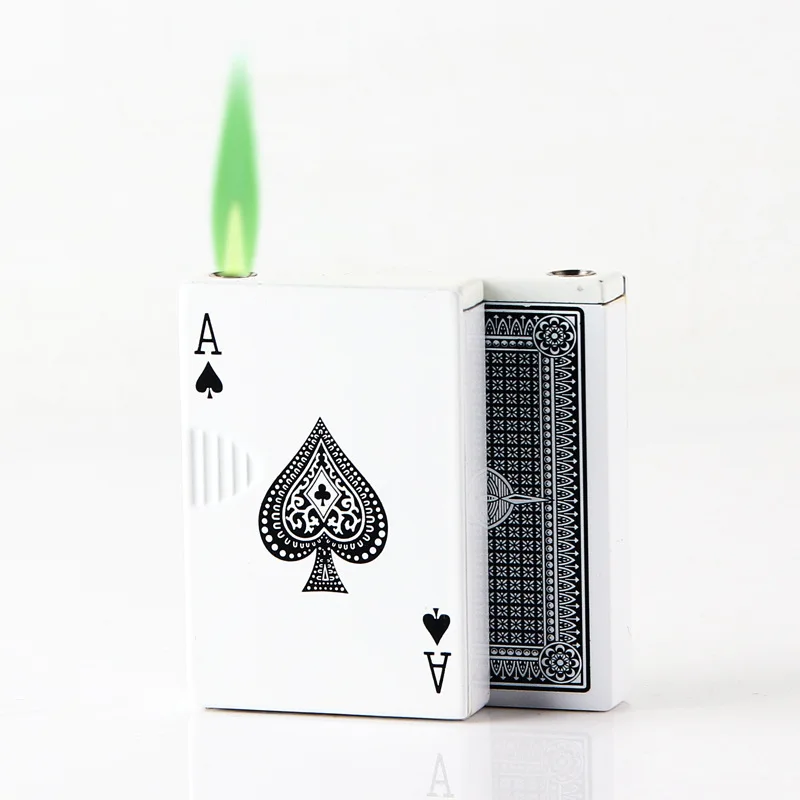 Creative Playing Cards Butane Gas Refill Green Fmale Lighter Cigarette Candle Inflatable Lighters Smoking Plastic Windproof Gift | Дом и сад