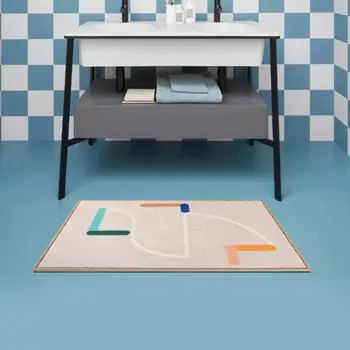 

Morandi Abstract Art Bath Mat Simple Geometric Bathroom Floor Mat Flannel Ethnic Style Non-Slip Doormat Carpet Home Decoration