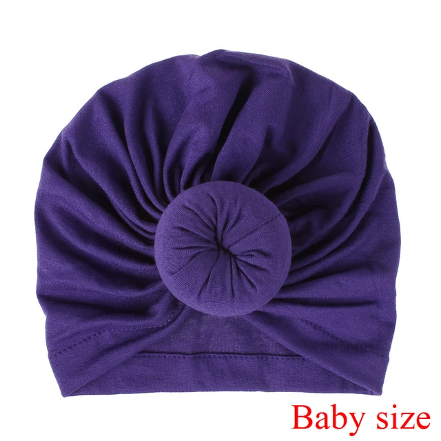Fashion Mommy and Baby Cotton Round Ball Flower Hat Women Caps Girls Newborn Turban Knot Kids Adult Headwear Hair Accessories 12baby size