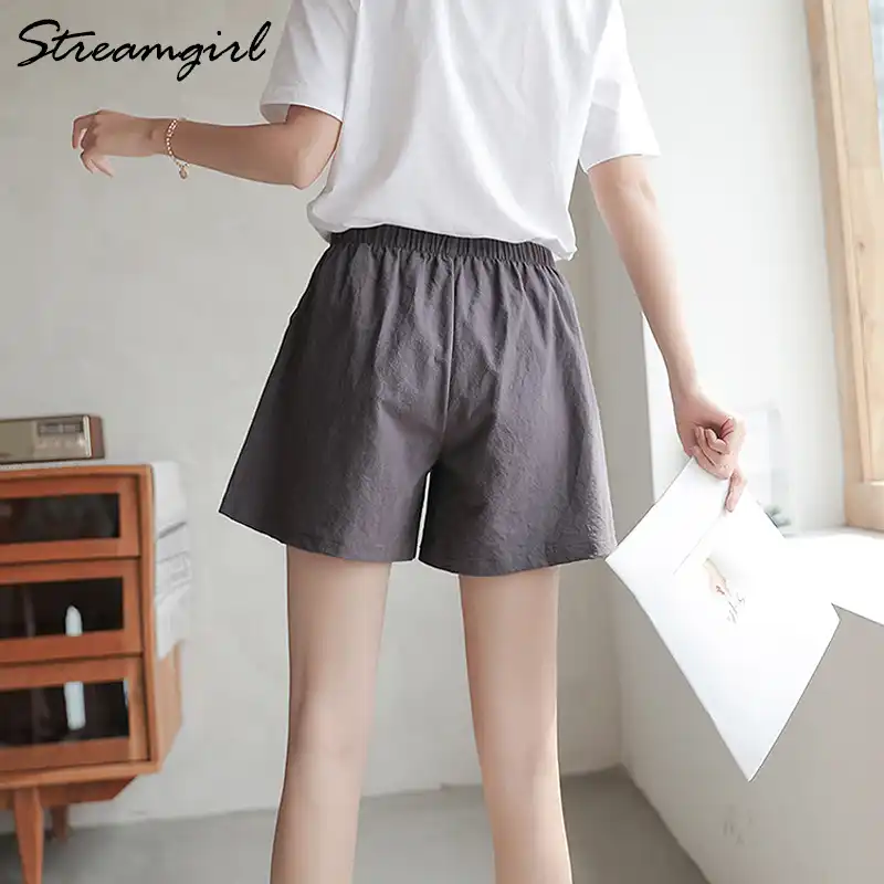 calça larga feminina curta