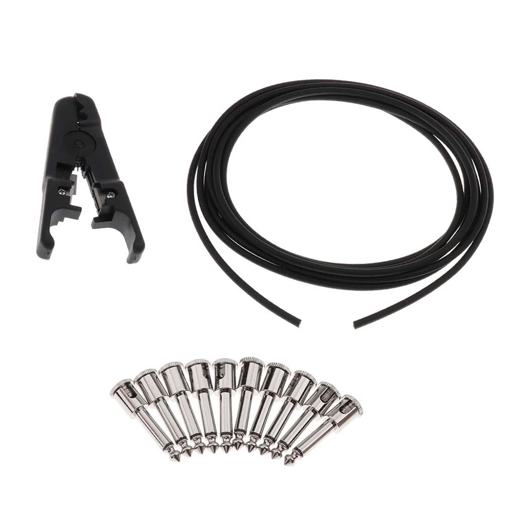 DIY 6.35mm Stereo Audio Cable+Wire Cutter for Electric Guitar Amp Amplifier Mixer
