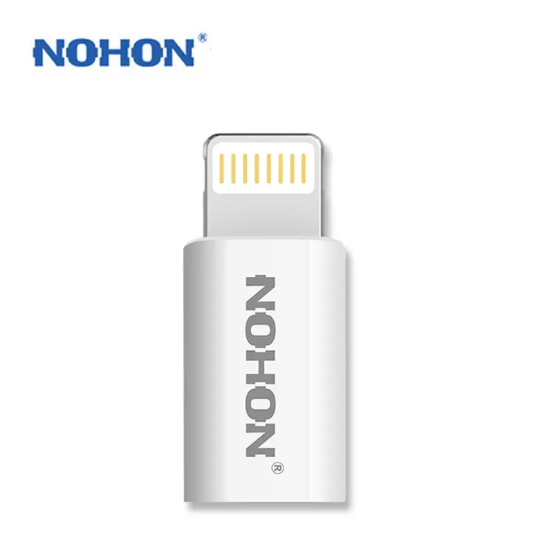 NOHON 8-контактный USB адаптер Разъем для Micro USB кабель зарядное устройство для iPhone 8 7 6S Plus 5 5S iPad iPod Быстрая Зарядка синхронизация данных разъем