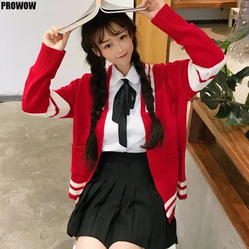 

2020 New Spring Women'S Sweet Japanese Long-Sleeved Sweater Cardigan Coat + Shirt Female + Pleated Skirt Three-Piece Suit
