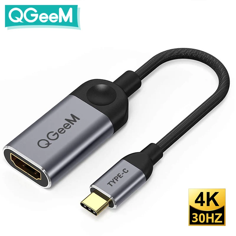 Кабель адаптер QGEEM USB C к HDMI 4K 30Hz Type c для huawei mate 20 macBook pro 2018 ipad hdmi Женский usb type