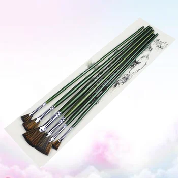 

6PCS Fan-Shaped Tip Wooden Handle Multifunctional Watercolor Brushes for Artists Students School