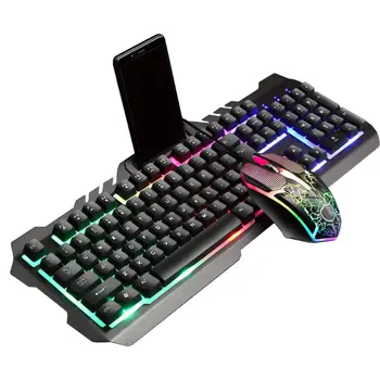 

Wired Gaming Keyboard Mouse Combo Set Colorful LED Backlit Computer Keyboad