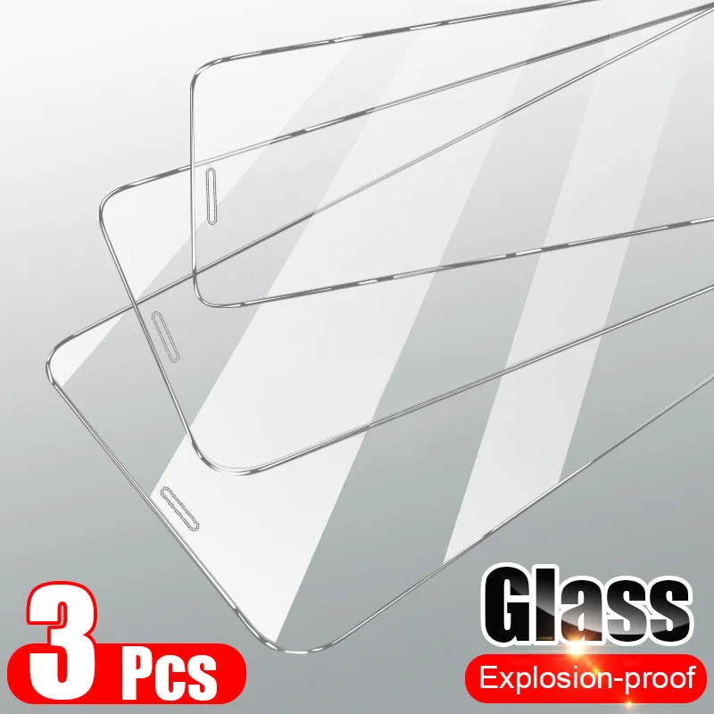 3Pcs Tempered Glass On The For iPhone 7 8 6 6s Plus 5 5S SE Screen Protector For iPhone 11 Pro Max X XS Max XR Protective Glass