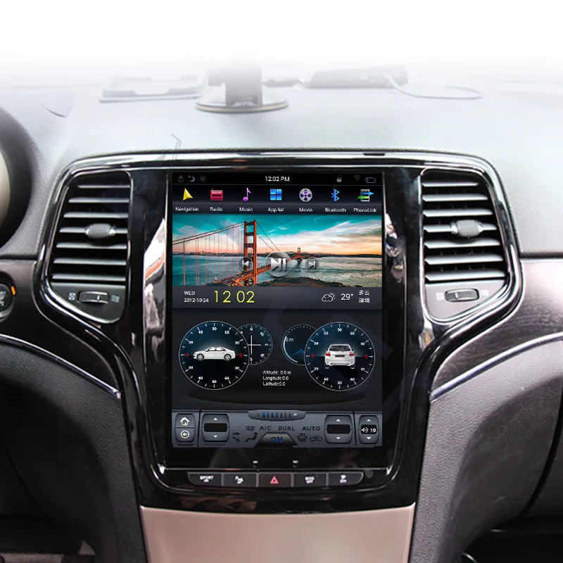 Flash Deal Aotsr Tesla 10.4“ Vertical screen Android 8.1 Car DVD player GPS For Jeep Grand Cherokee 2014-2018 built in carplay Bluetooth 0