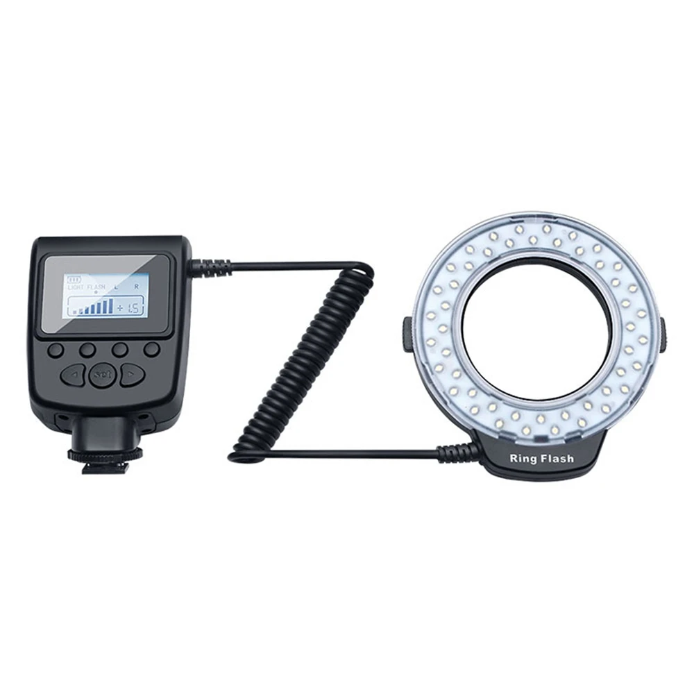 Macro LED Ring Flash Bundle With 8 Adapter Ring For Nikon Olympus Panasonic DSLR Camera Flash V HD130 Photographic accessories