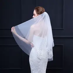 Lace Bridal Veils with Comb Short Two Layers Elegant Wedding Veils for Bride Cosplay Costume Hair Accessories
