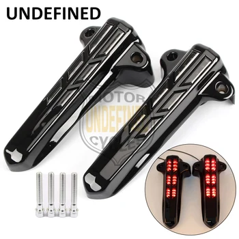 

Black Lower Front Fork Leg Cover Slider LED Turn Signal For Harley Road King Street Glide Electra Glide Ultra Classic 2014-2018