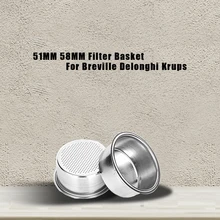 Olmayan basınçlı filtreli fincan için Breville Delonghi Krups kahve filtre sepeti 58mm 51mm sıcak satış Breville Delonghi filtre