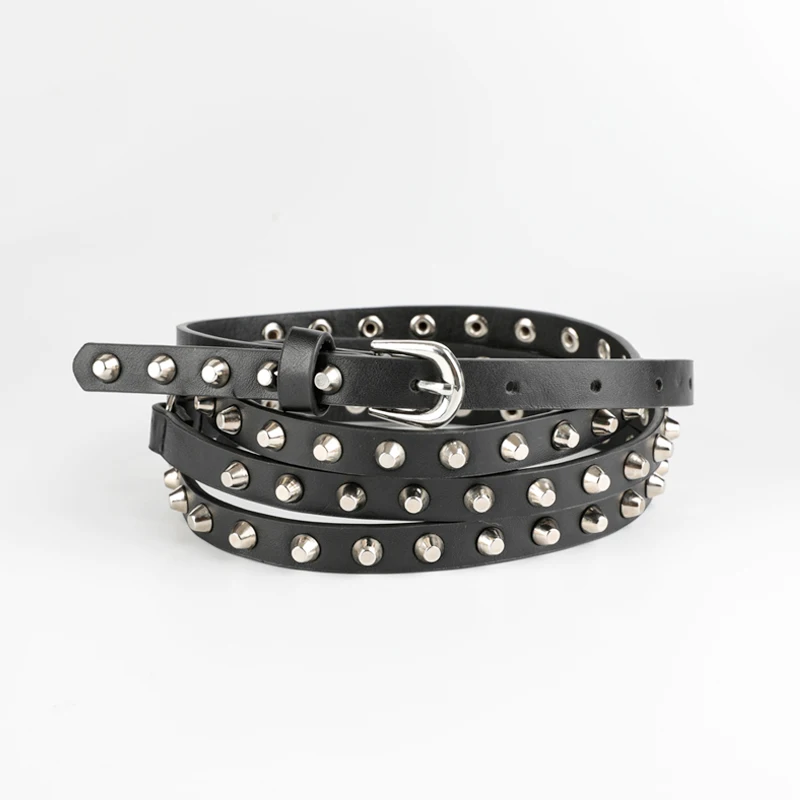 

Hollow Rivets Punk Style Belts Classic Vintage Waist Strap Retro Fancy Decoration Rock Designer Belt Buckles for Ladies Dress