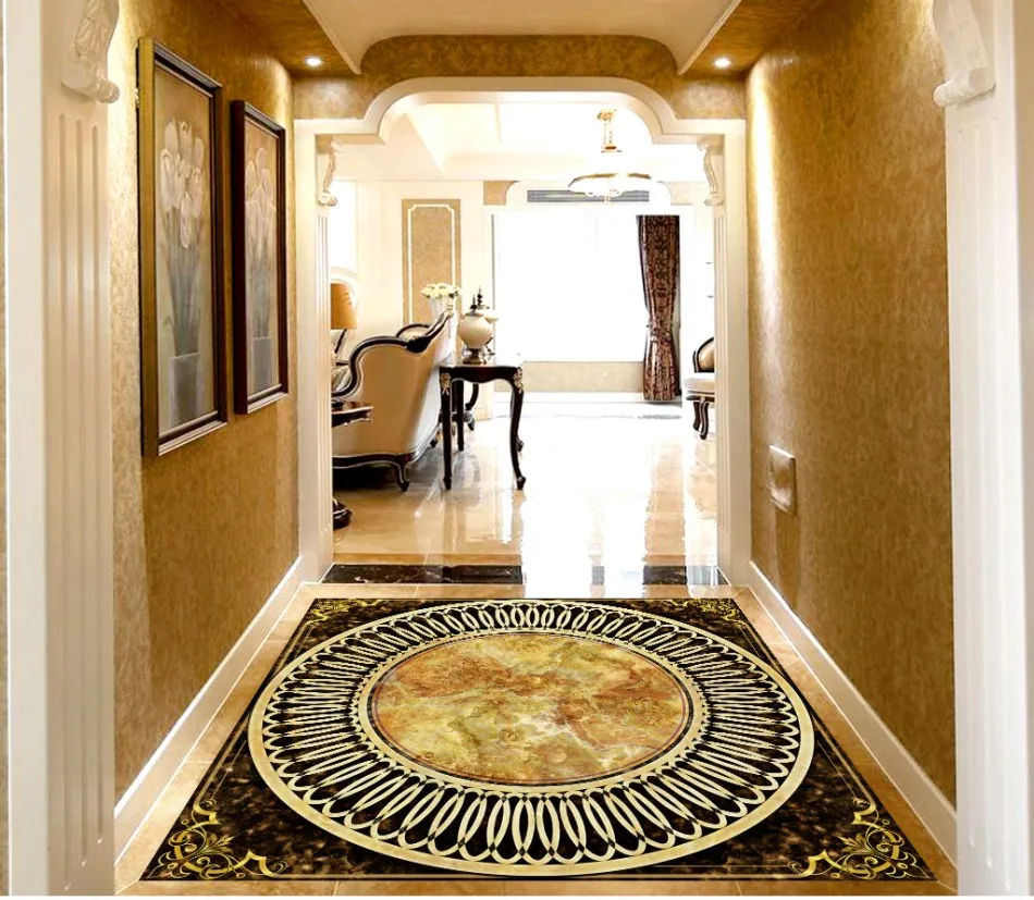 

Marble parquet 3D floor 3D PVC Floor Sticker Printing Waterproof Wallpaper Mural Decorations