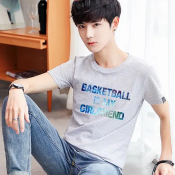 

Summer new women's street letter characters print loose short-sleeved T-shirt 60.64