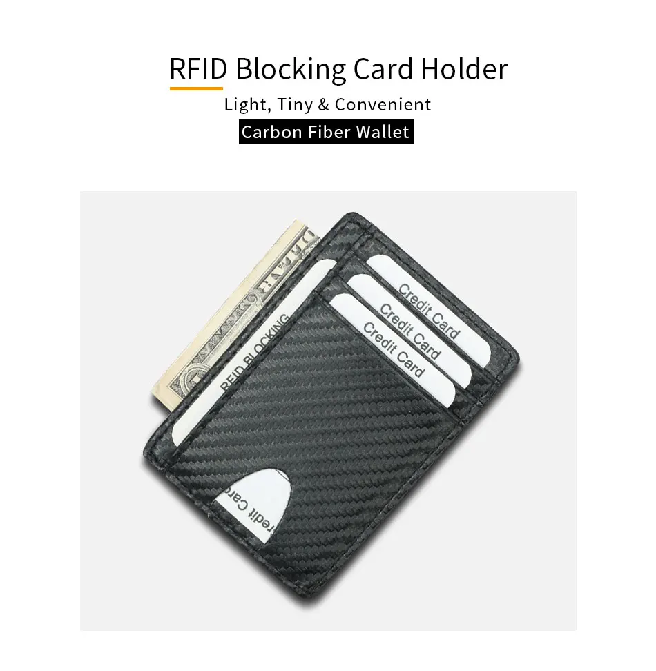 Карбоновый кожаный кредитный держатель для карт, кошелек, тонкий мини Бизнес id Чехол для кредитных карт, короткий тонкий маленький держатель для карт, карман