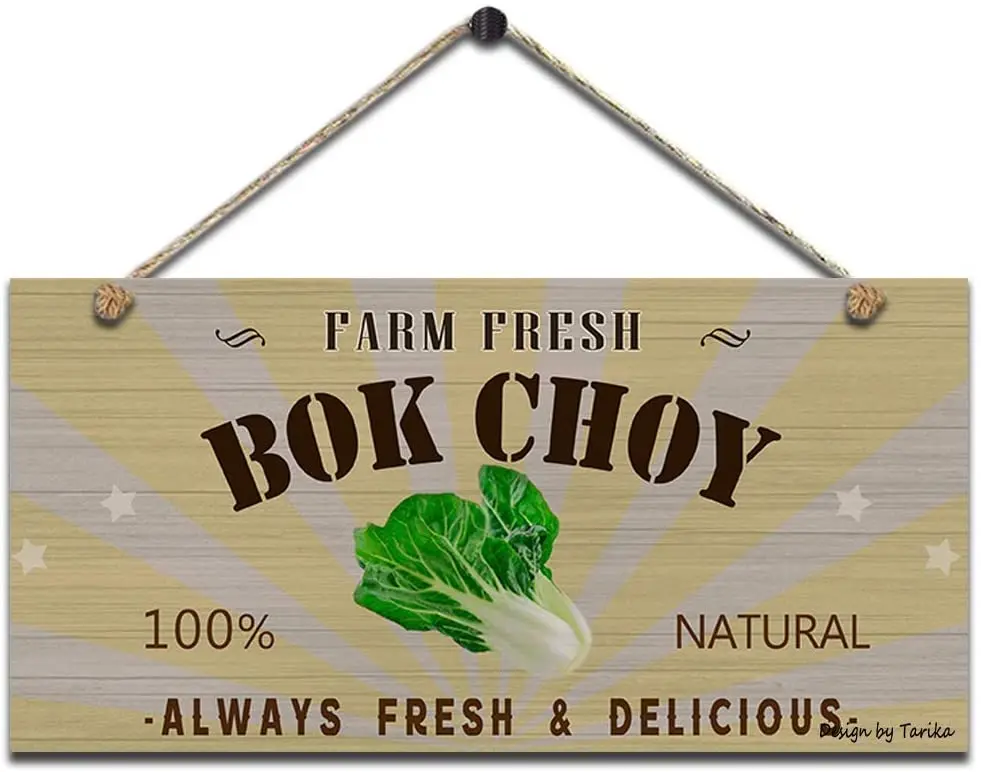 Farm Fresh Bok Choy 100% Nature Always and Delicious Poster Funny Art Decor Vintage Aluminum Retro Metal Tin Sign 20x30cm | Дом и сад