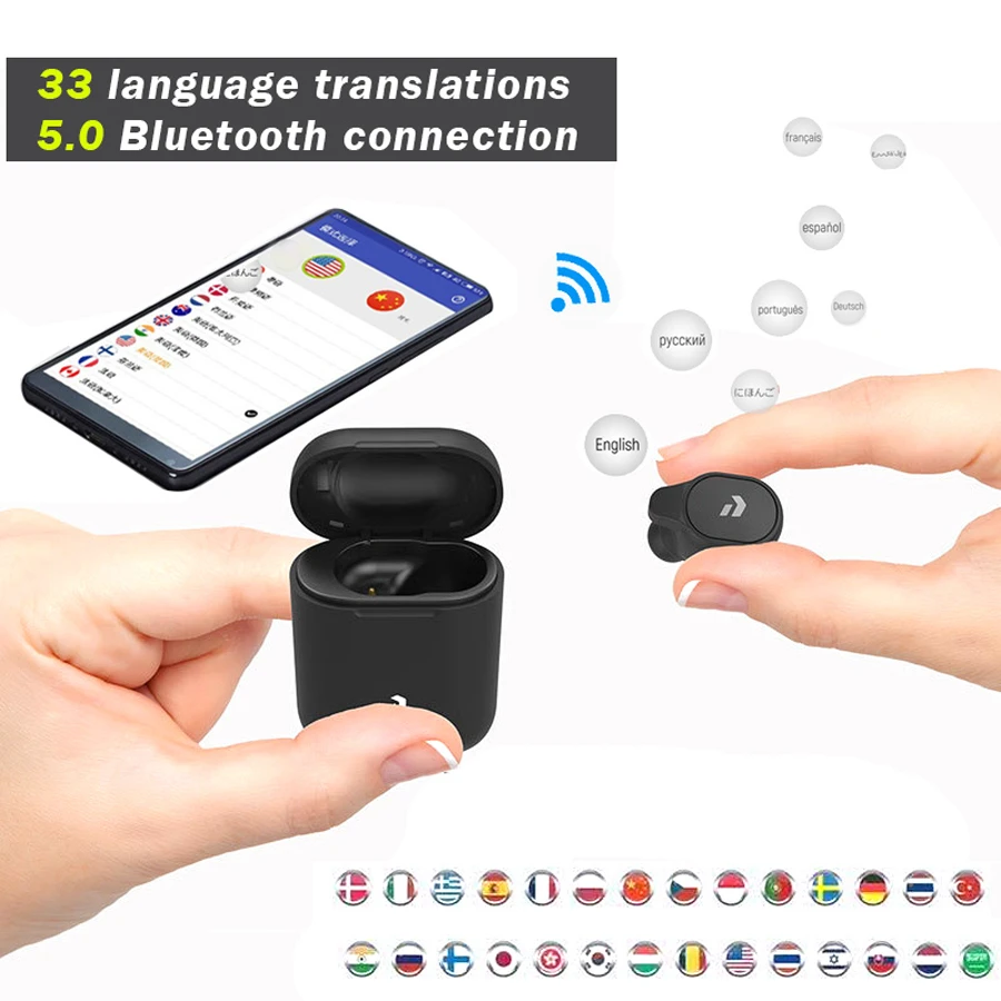 ik heb het gevonden Bedreven As NEW Peiko S Translation Headphones 33 Languages instant Translate Smart  Voice Translator Wireless Bluetooth Translator Earphone|Translator| -  AliExpress
