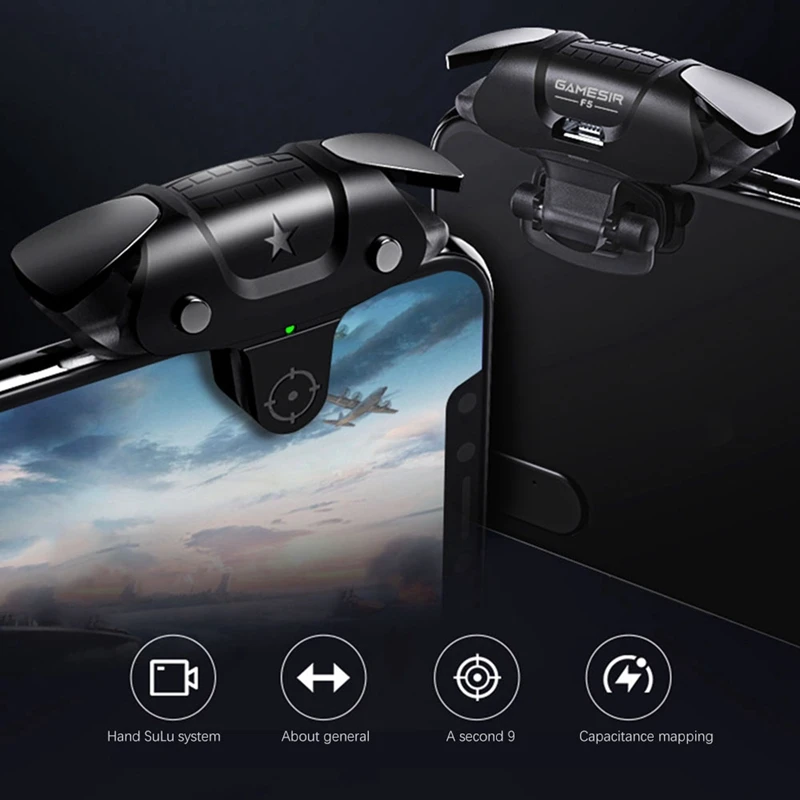 1Pcs Phone Game Controller Universal Mobile Capacitance Trigger L1R1 Fire Aim Button Joystick for IOS/Android